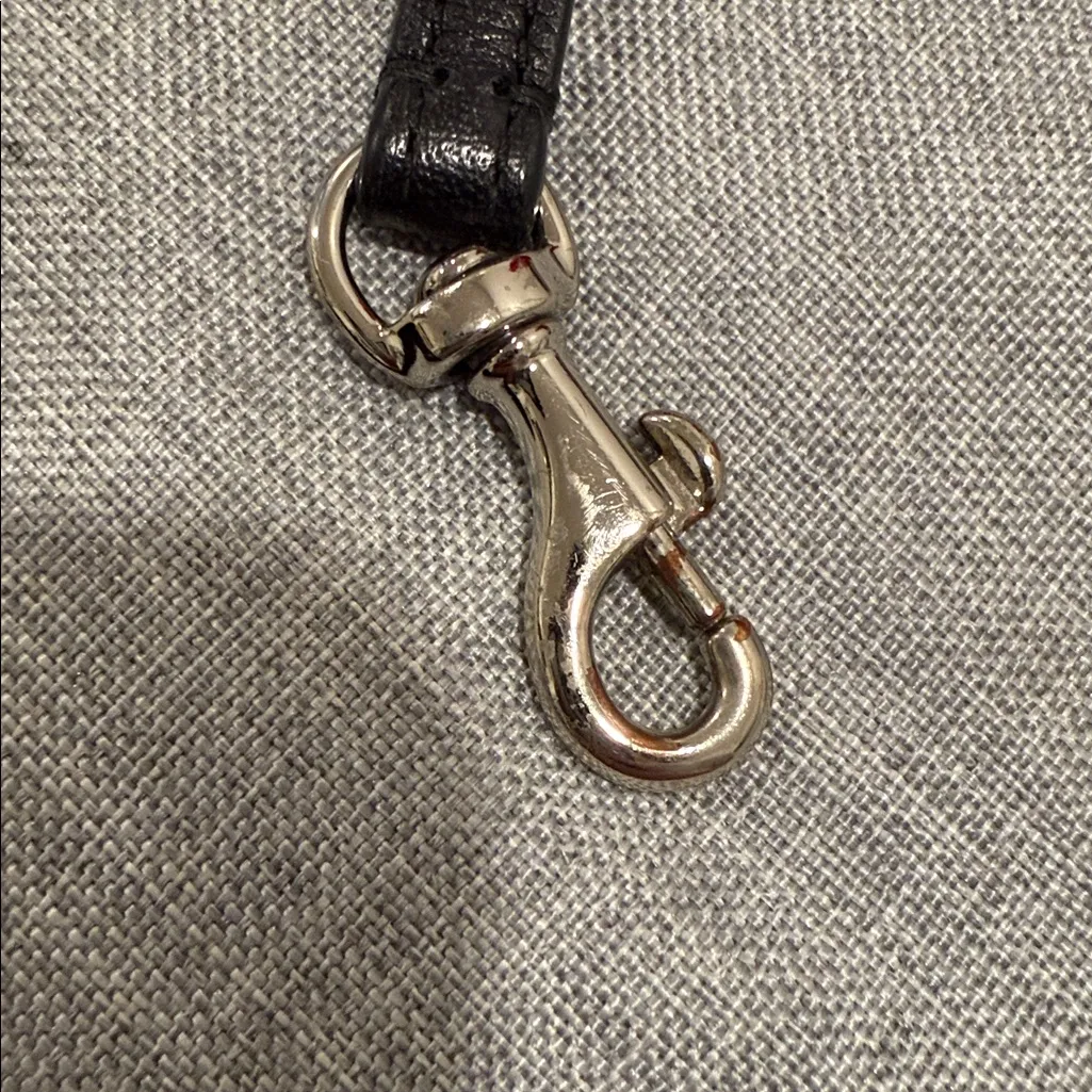 Coach Black Leather Strap with silver metal hangtag - Image 4