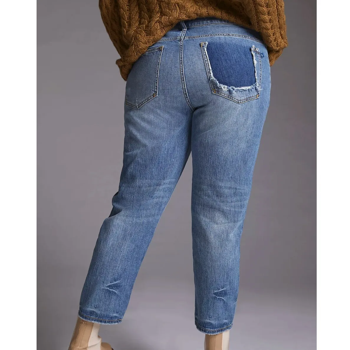 Anthropologie Pilcro Heritage Boyfriend Jeans 18W Distressed Medium Wash‎ NWT - Image 2