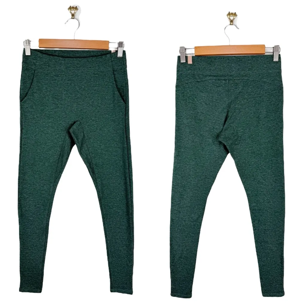 LUNYA Restore Pocket Leggings Heather Green Sz XS Sleep Lounge Stretch Knit - Image 4