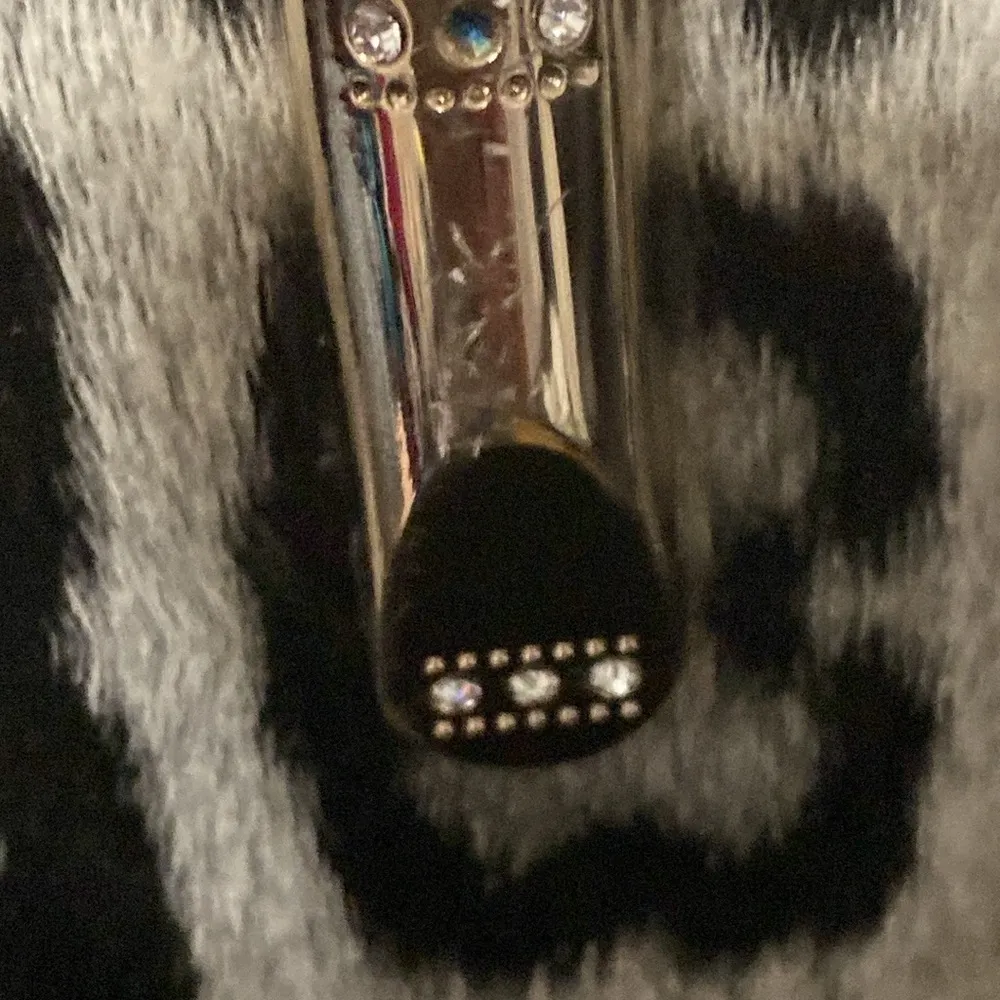 UNBRANDED MOB WIFE PURSE BIG STUDDED CLOSURE NEW SHOULDER STRAP Leopard Print Black - Image 4