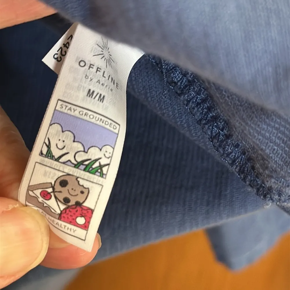 Offline by Aerie Blue Corduroy Tunic Length Oversized Long Sleeve Top NWT - Image 14