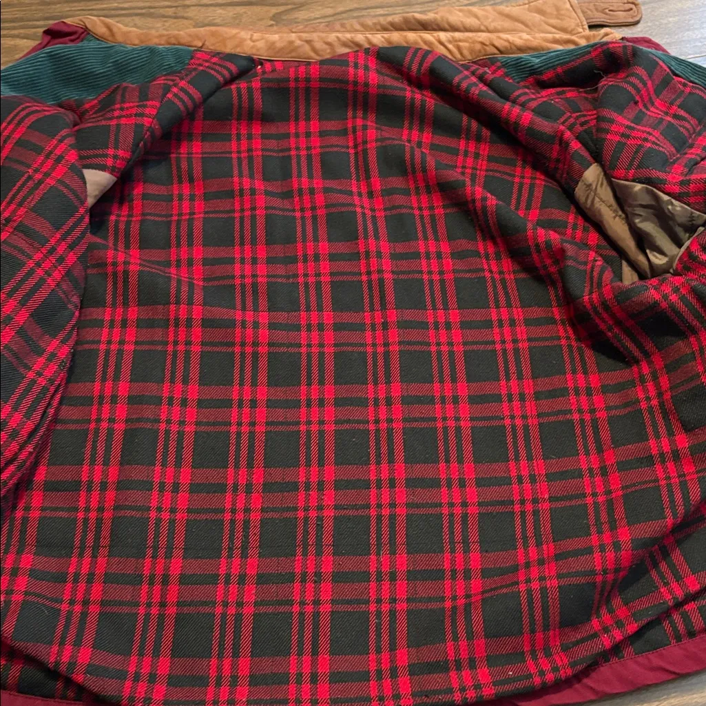 Free Country Large Burgundy Barn Chore Coat Jacket Flannel Lining - Image 3