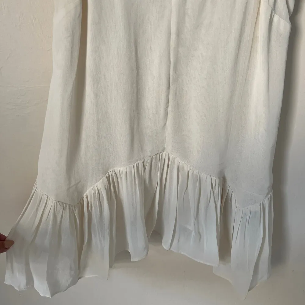 ASOS Cream Sheer Flowy Tank with Adjustable Straps Size 6 - Image 6