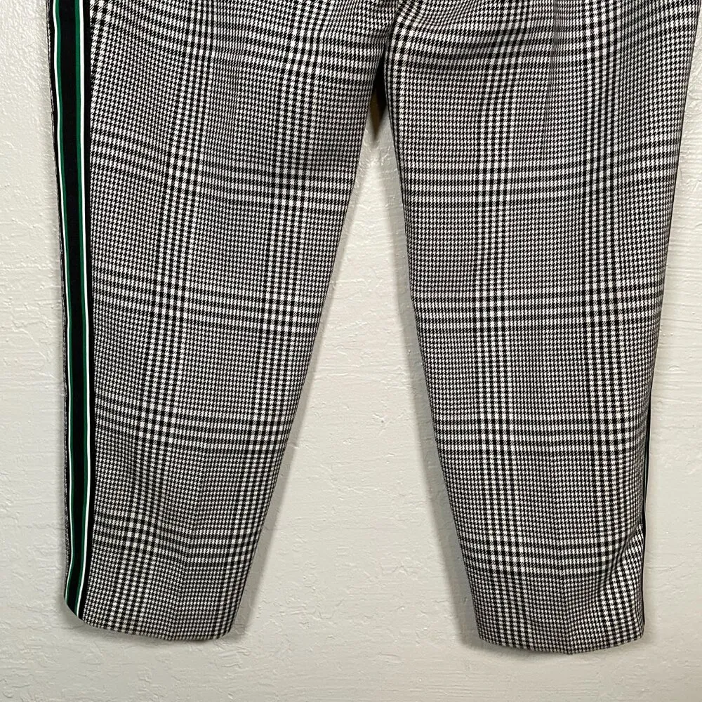 Hugo Boss Women 12 Black White Houndstooth Torominala Glen Plaid Ankle Trousers - Image 6