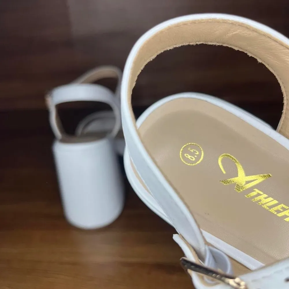 Classic White chunky heeled sandals Women’s 8.5 - Image 5