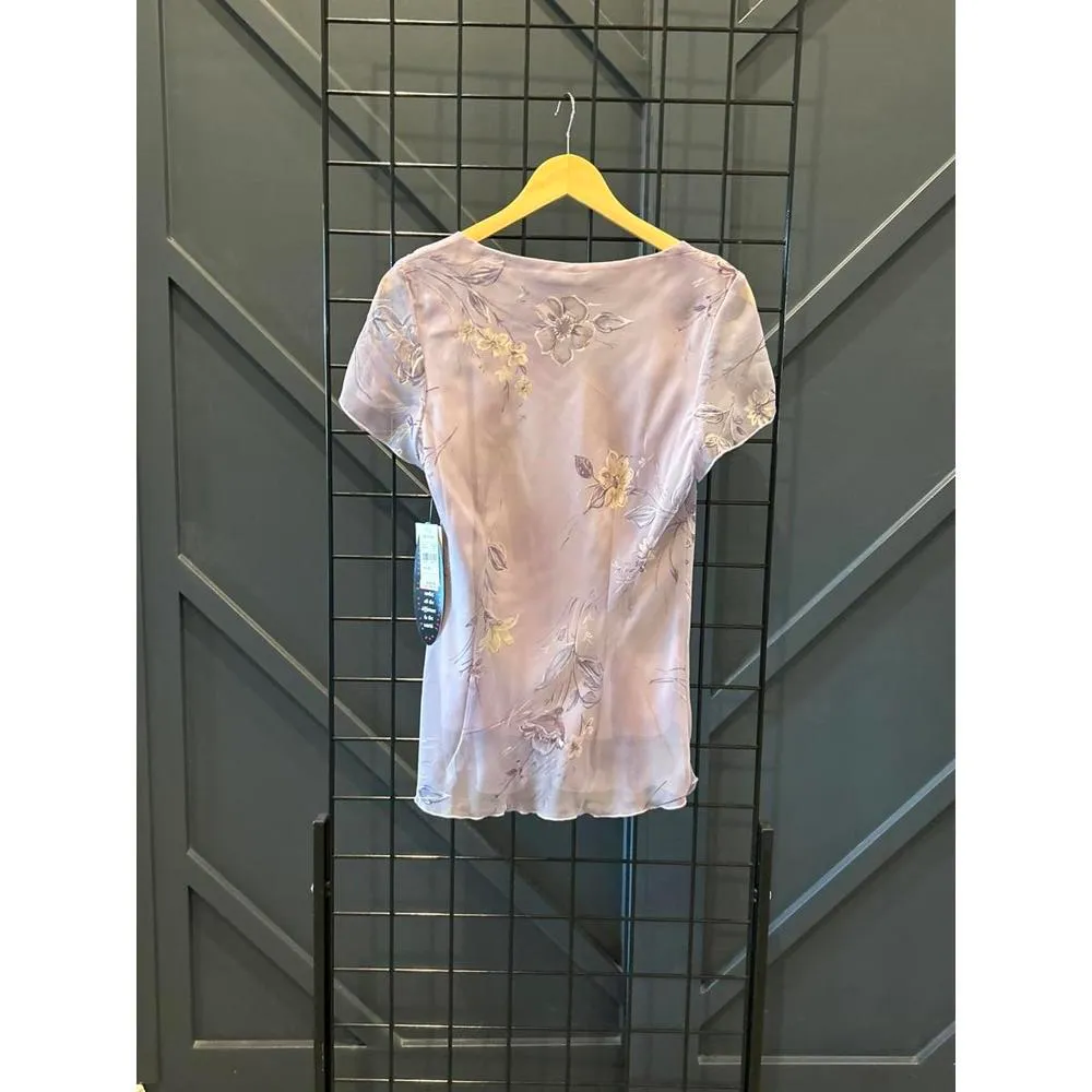 NWT Believe 2 Piece Top & Skirt Size 12 Mauve Elastic Waist Lined Fairy Purple - Image 3