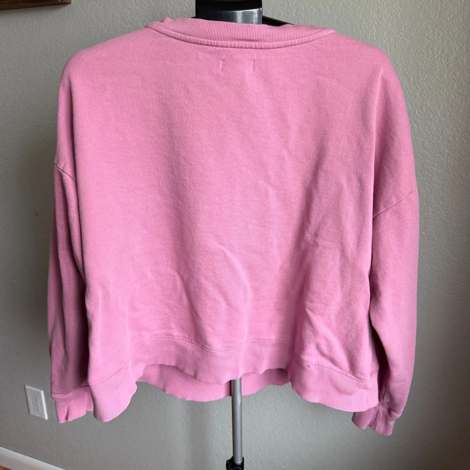 Anthropologie Maeve City Crew Sweatshirt Austin Texas Cotton Bubblegum Pink L - Image 3