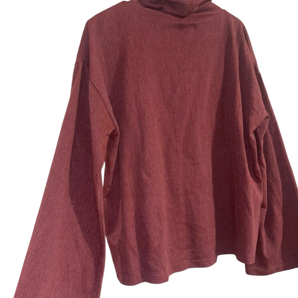 Wonderly Cowl Neck Knit Pullover XL Burgundy NWT - Image 2