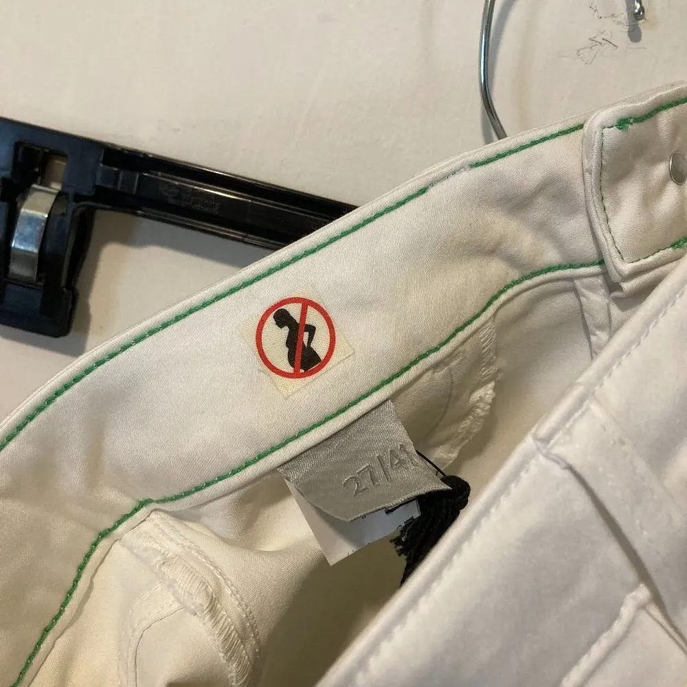 Shaft of Italy women's size 27 super skinny Brazilian therapy stretchy pants White - Image 2