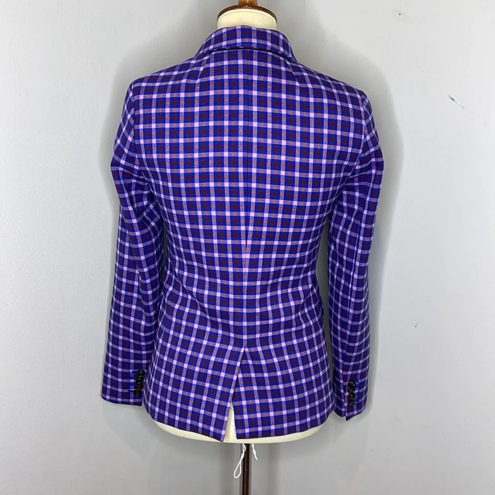 J. Crew Regent Blazer in Mott Plaid Royal Petunia‎ 0 - Image 4