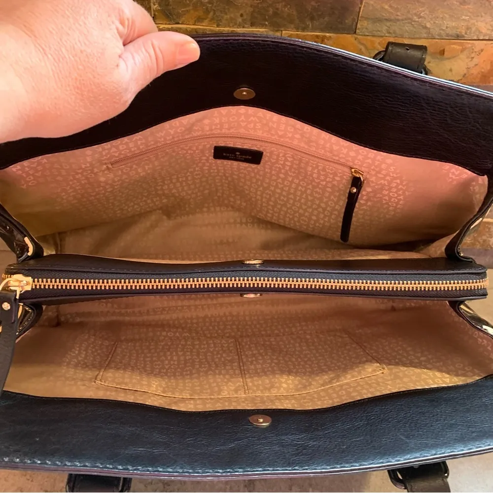 Kate Spade Black Polka Dots Medium Shoulder Bag Tote Purse - Image 5