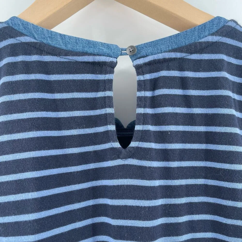 J.JILL Dress Size Small Denim Chambray Blue Jean Shift Shirttail Cotton Tencel - Image 6