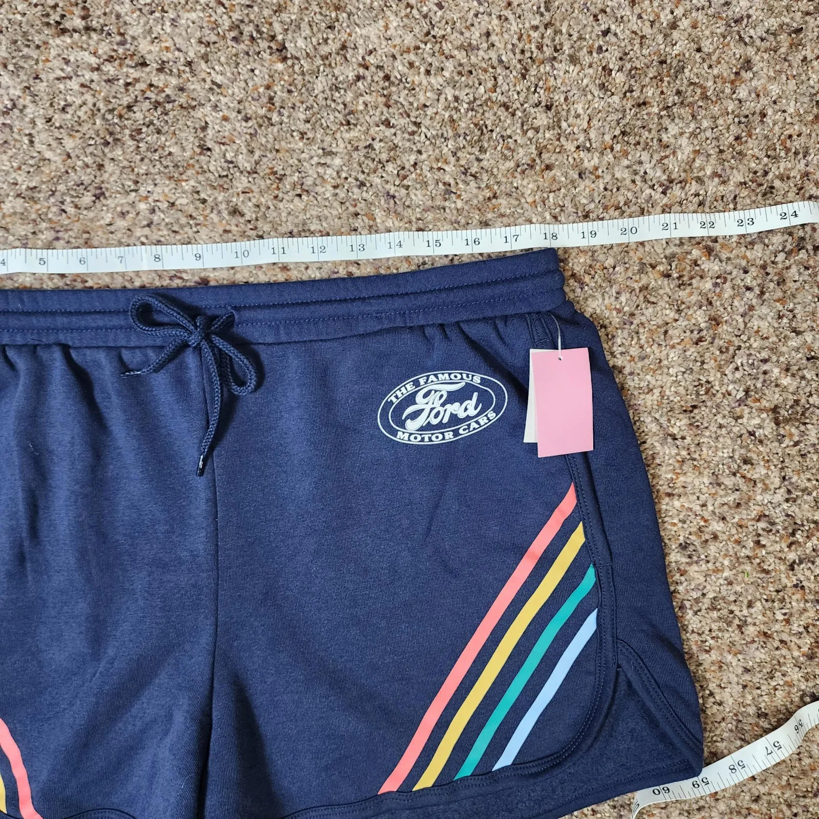 Women’s Ford Motorsport Fleece Shorts Size XXL Navy Blue NWT - Image 4