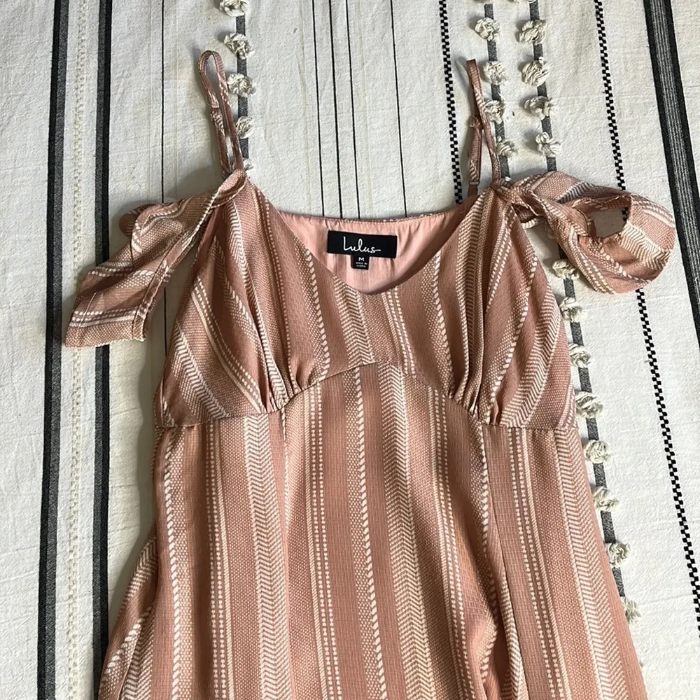 Lulus • striped spaghetti strap dress with ruffle detail - Image 8
