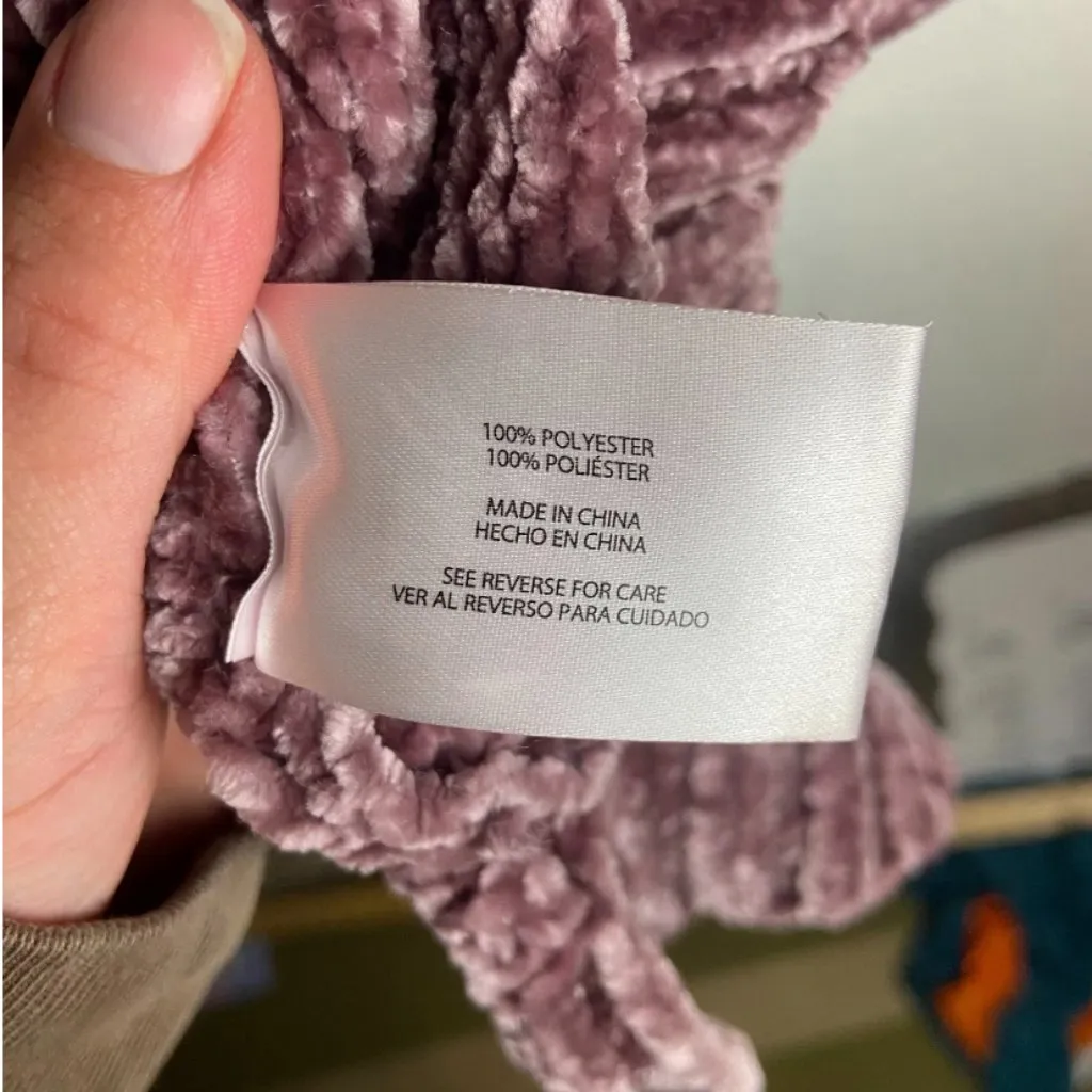 Orvis Size Xl Chenille Crushed Velvet Pullover V-Neck Sweater Mauve Pink Ribbed - Image 2