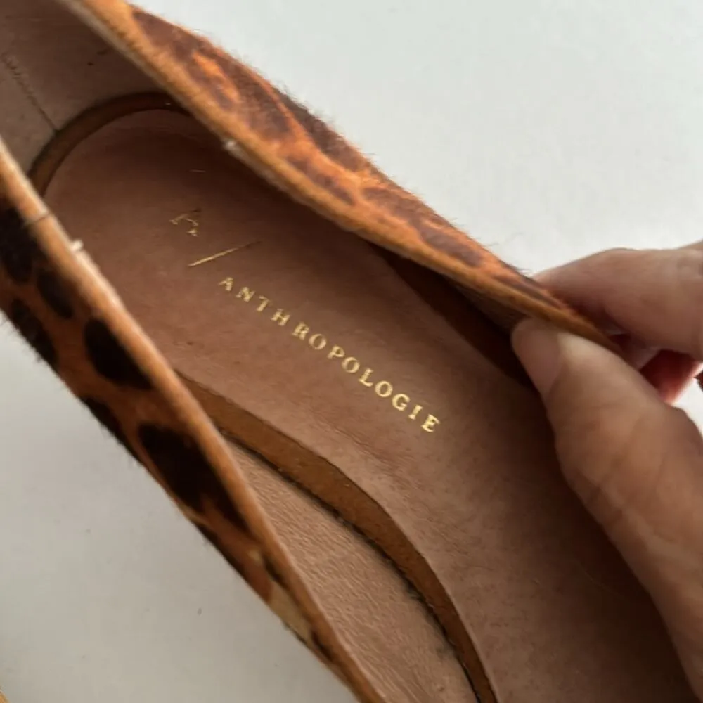 Anthropologie Imogen Block Heel Animal Print Size 6.5 Calf Hair - Image 2
