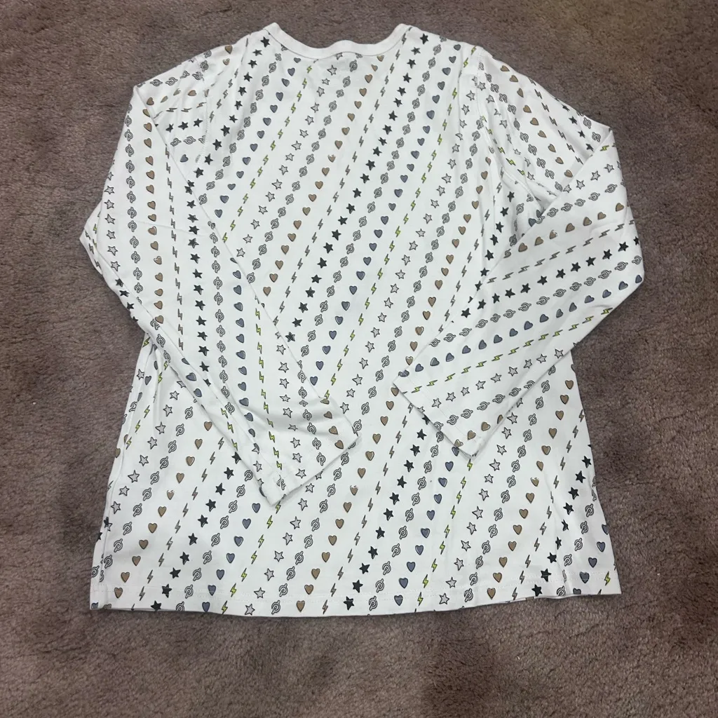 Roller Rabbit X Peleton Hearts and lightening Henley Pajamas 100% Cotton Small - Image 7