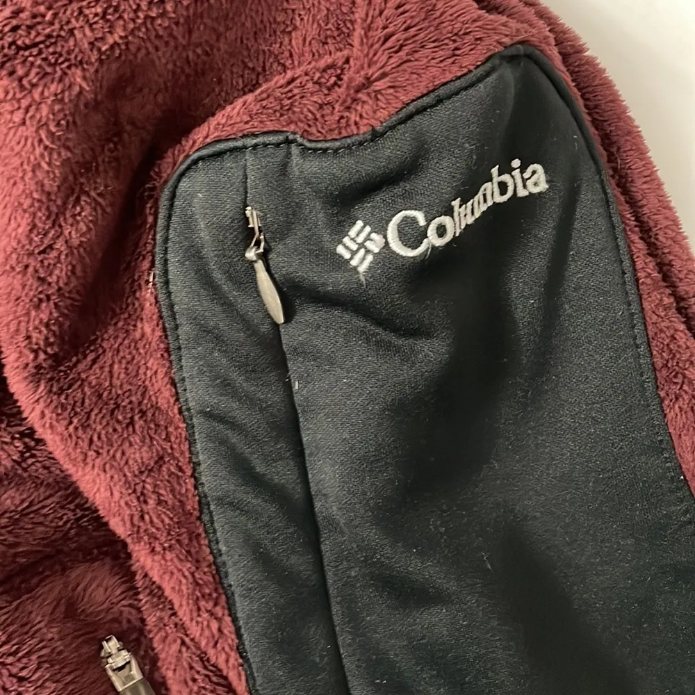Columbia Burgundy Fleece Zip up Jacket - Image 4