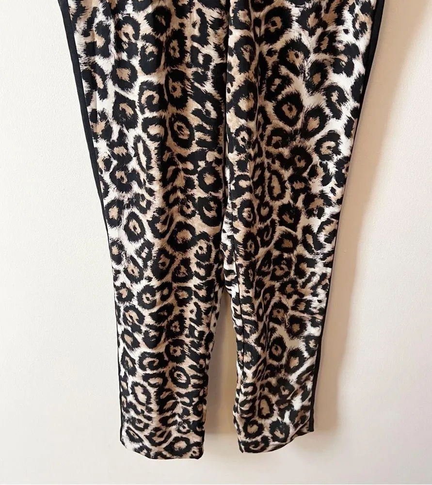 Jaclyn Smith Brown Leopard Print Elastic Waist Pants Size Small Drawstring - Image 3