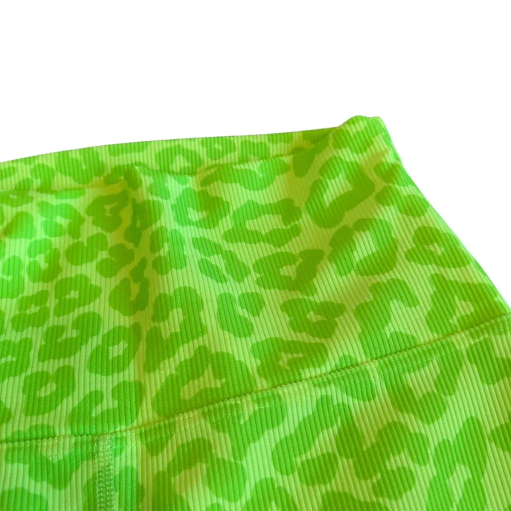 Beach Riot Sport Ayla Neon Green Animal Print Leggings Cheetah Workout Sz Small - Image 6