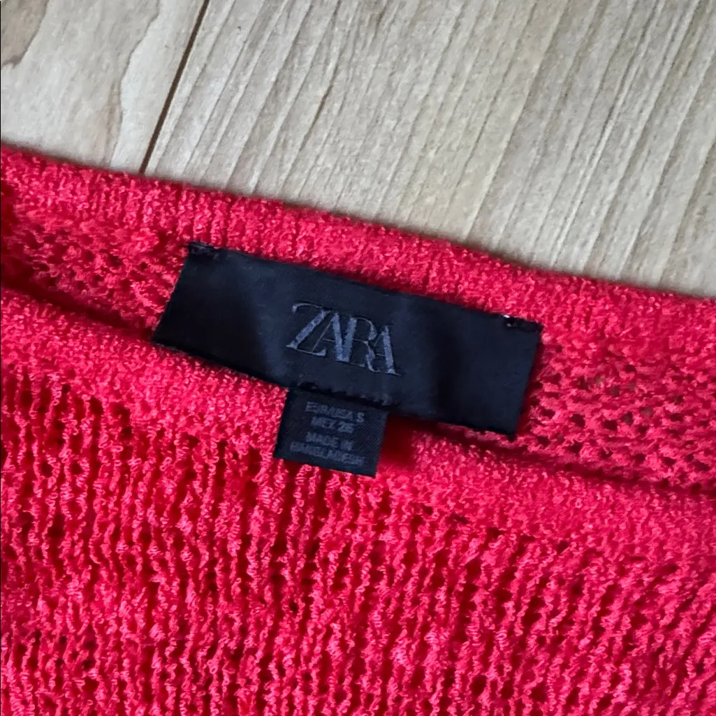 Zara Red Crochet Dress - Image 2