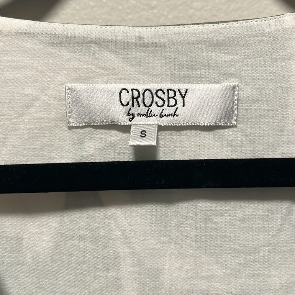 CROSBY BY MOLLIE BURCH Brawley Dress, Everglades Green/ White Leaf Print, Size S - Image 6