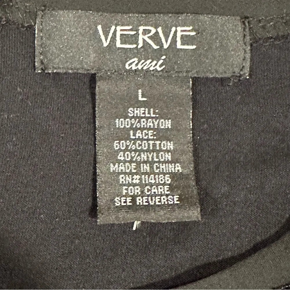 Verve Ami Black Crochet Knit Blouse | L | Scallop Boho Parisian Cottagecore‎ - Image 6