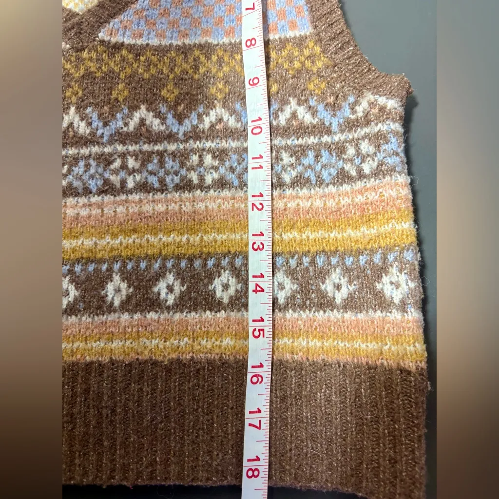 PINK ROSE Brown Patterned Knit Vest - Image 6