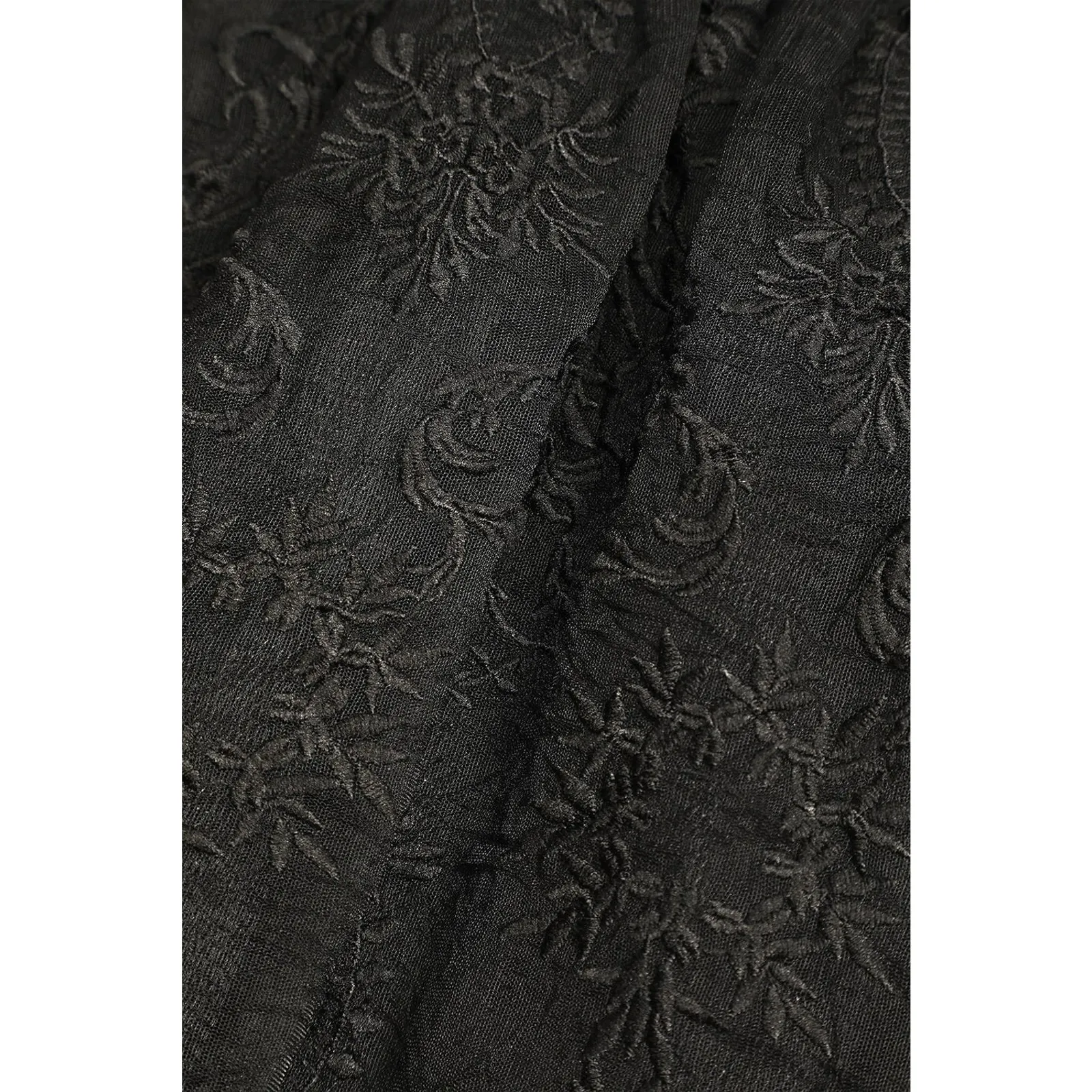 NEW Maniju Lulus Romantic Interlude Black Embroidered Lace Skater Dress Medium - Image 5