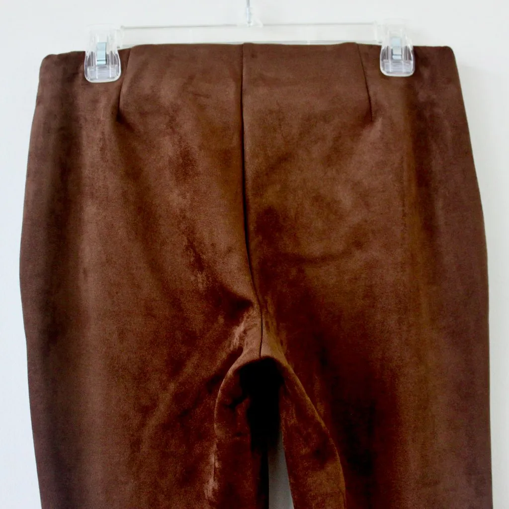 NWT Chaps Chocolate Brown Vegan Suede Mid-Rise Fitted Legging Medium - Image 6