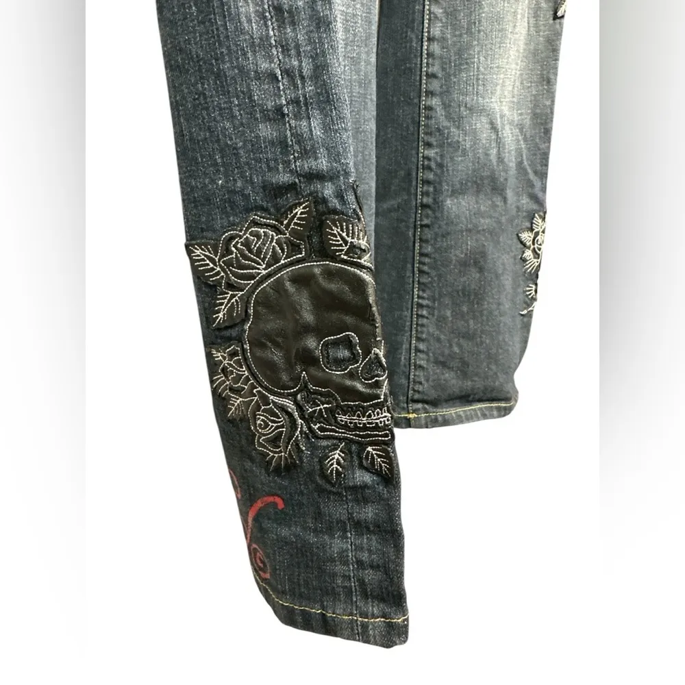 Vintage Ed Hardy skull embellished jeans - Image 2