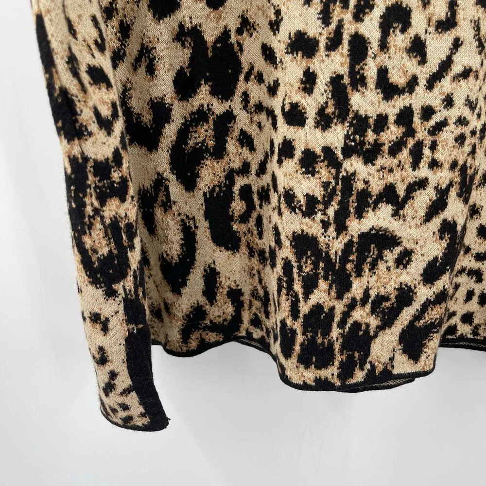 CHICO'S Sweater Tank SZ Extra Large Mock Neck Sleeveless Cashmere Blend Animal - Image 9