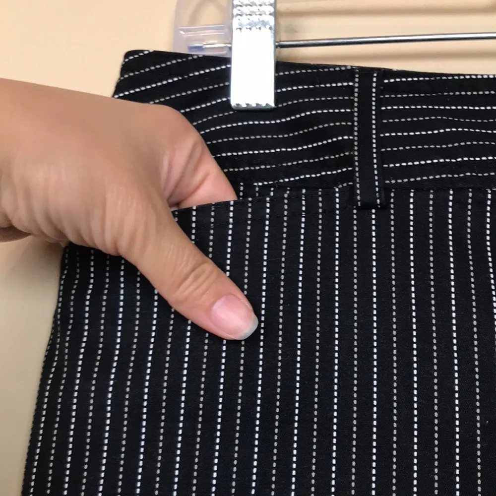 Lane Bryant Women’s Pinstripe Black White Taupe Capri Dress Pants - Image 5