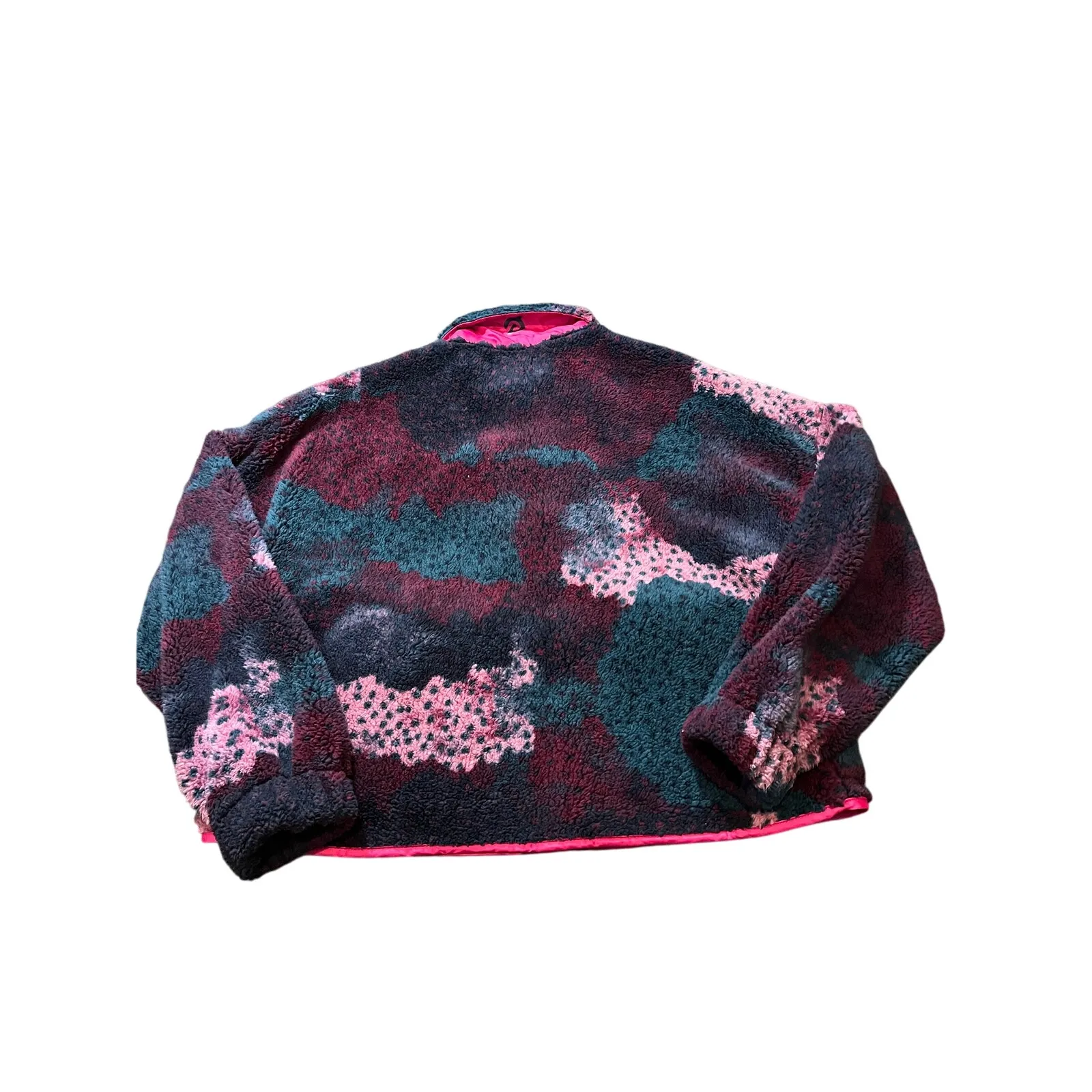 Peloton Sherpa Pink Zip Teddy Fleece‎ Womens Multicolor Jacket Fuzzy Size XL - Image 3