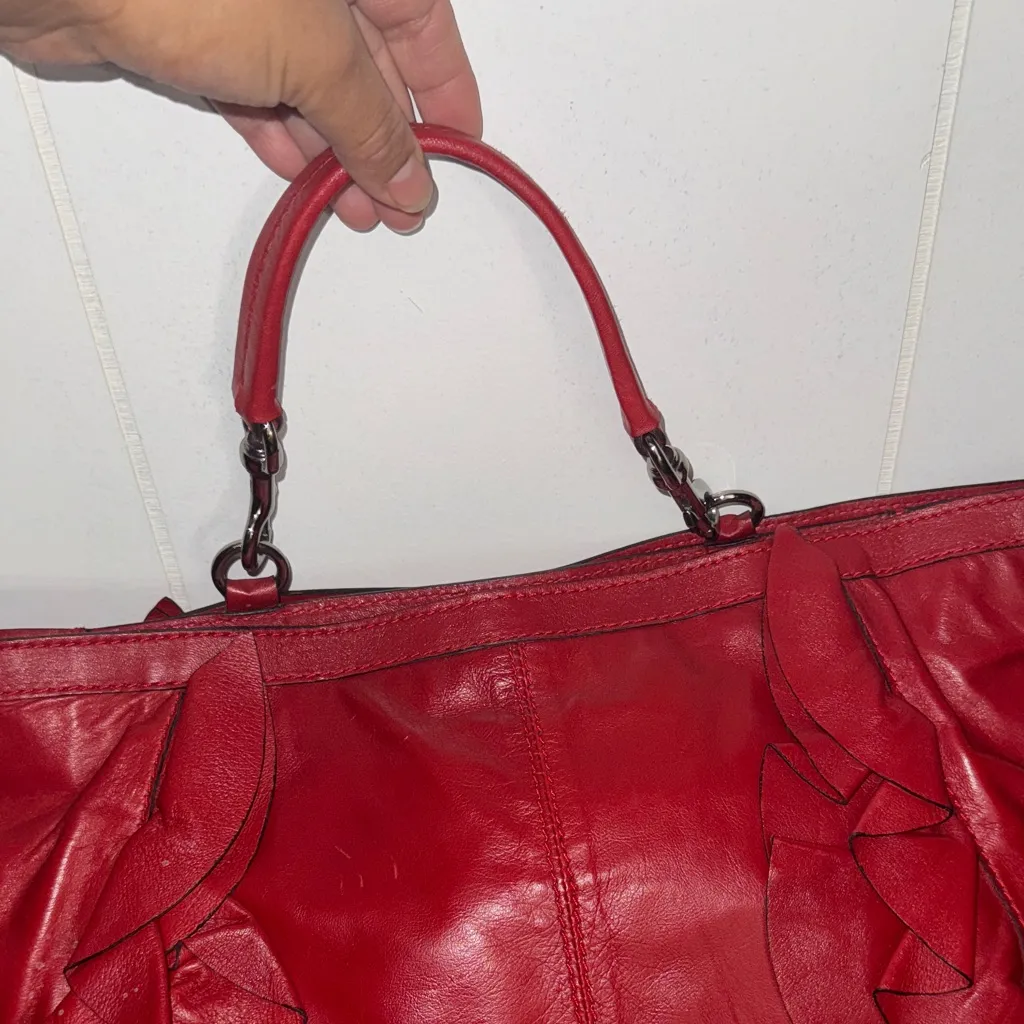 Valentino Garavani Red Ruffle Tote - Image 4