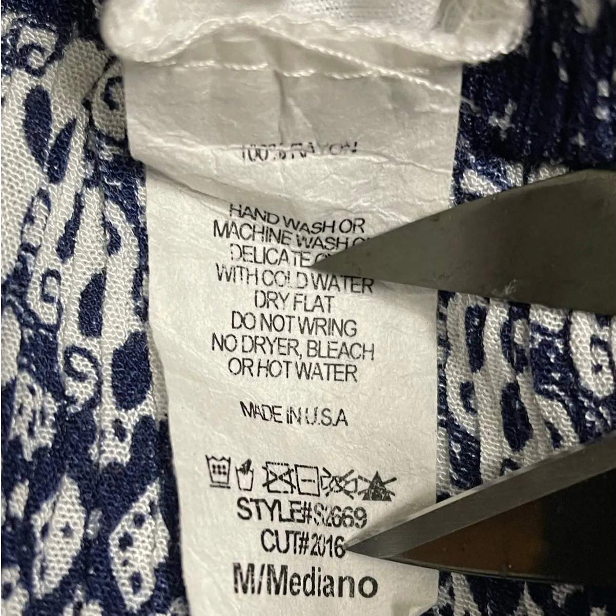 Alya Blue Geo-print Striped Column Skirt size Medium - Image 7