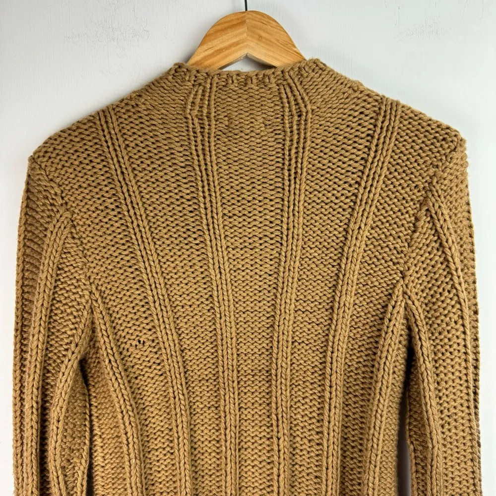 NWT Caslon Chunky Cable Knit Bobble Sweater Sz Small Tan Camel Wool Blend - Image 12