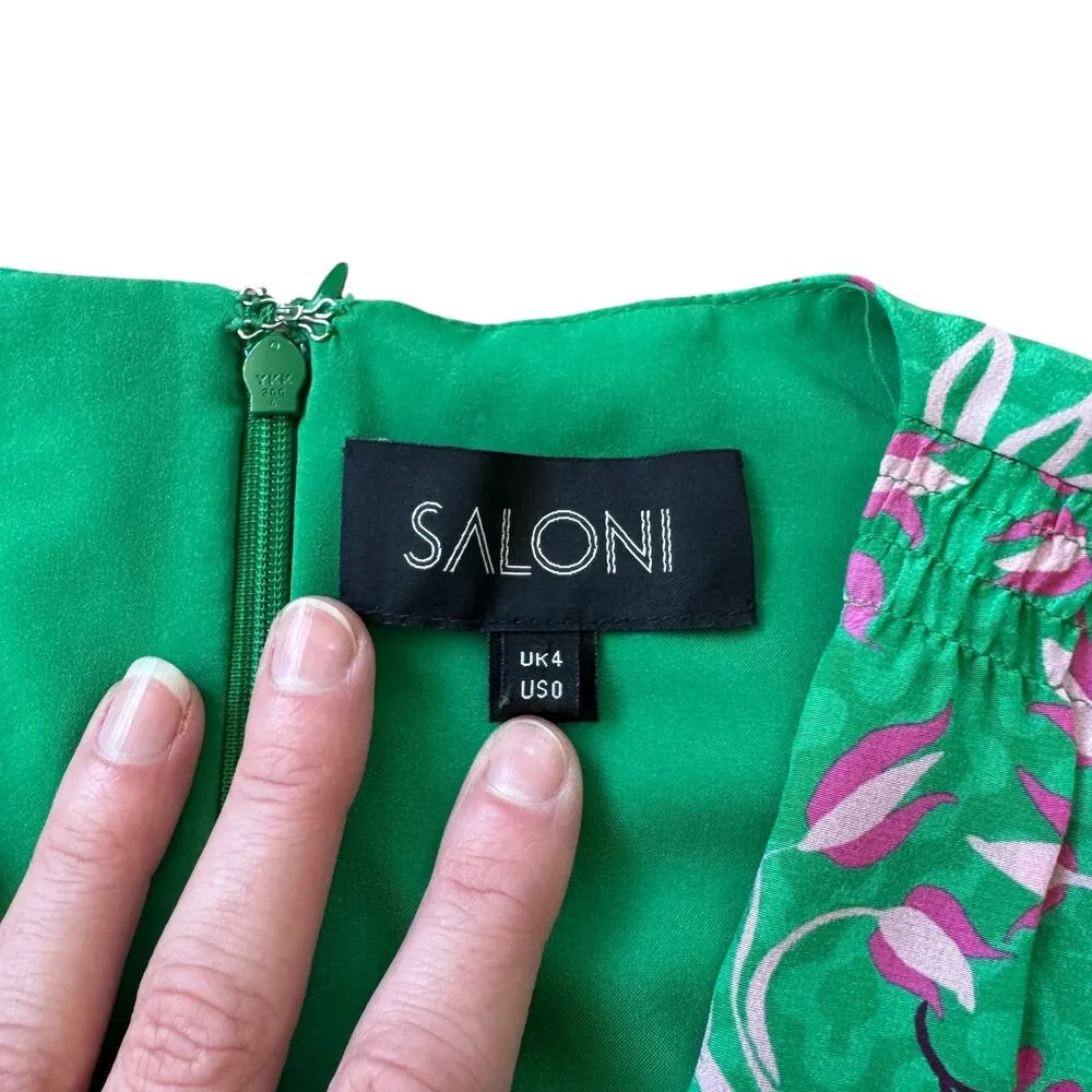 Saloni Lea Dress Willow Verde Green Size 0 - Image 4