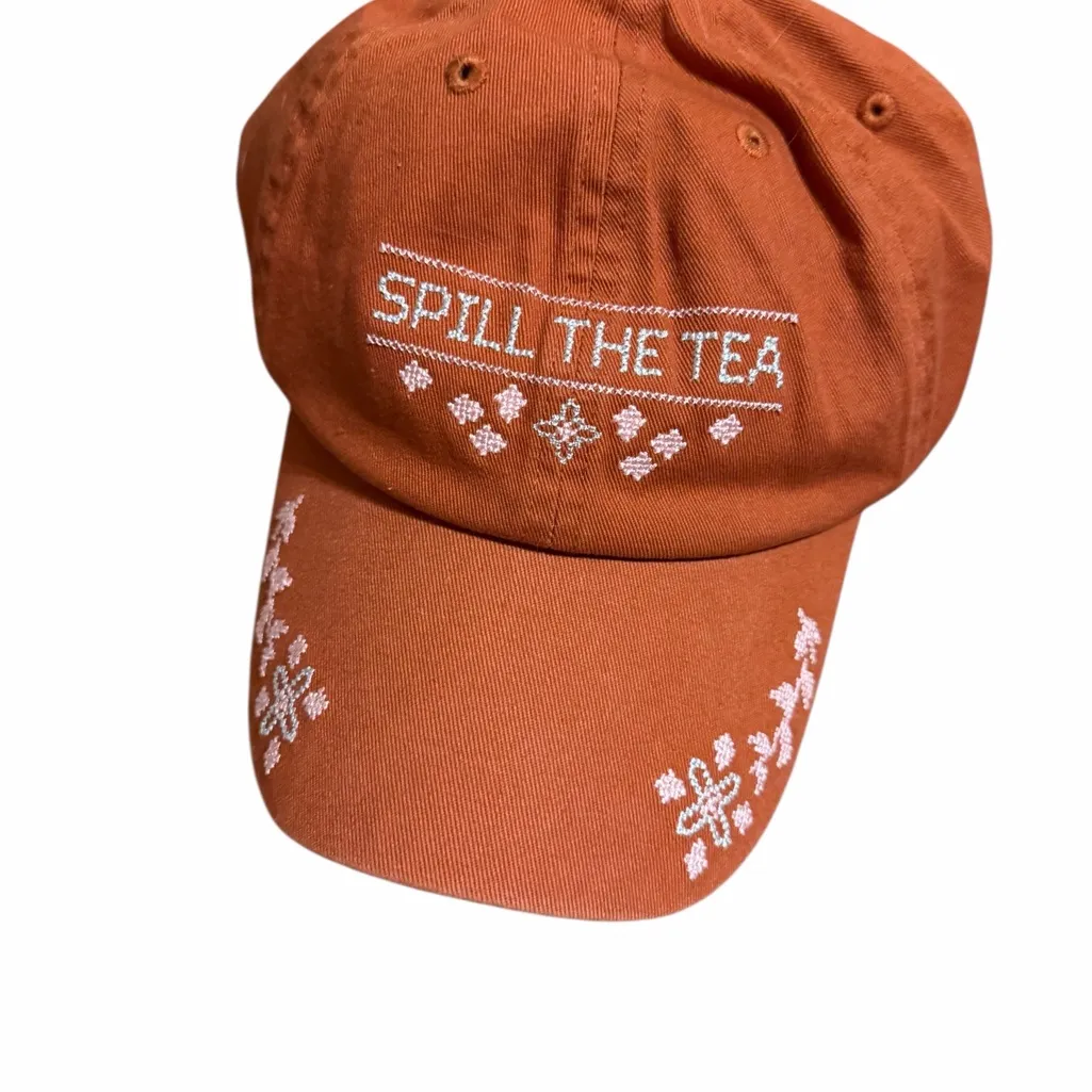 Pilcro  Orange Embroidered Cap - Image 2