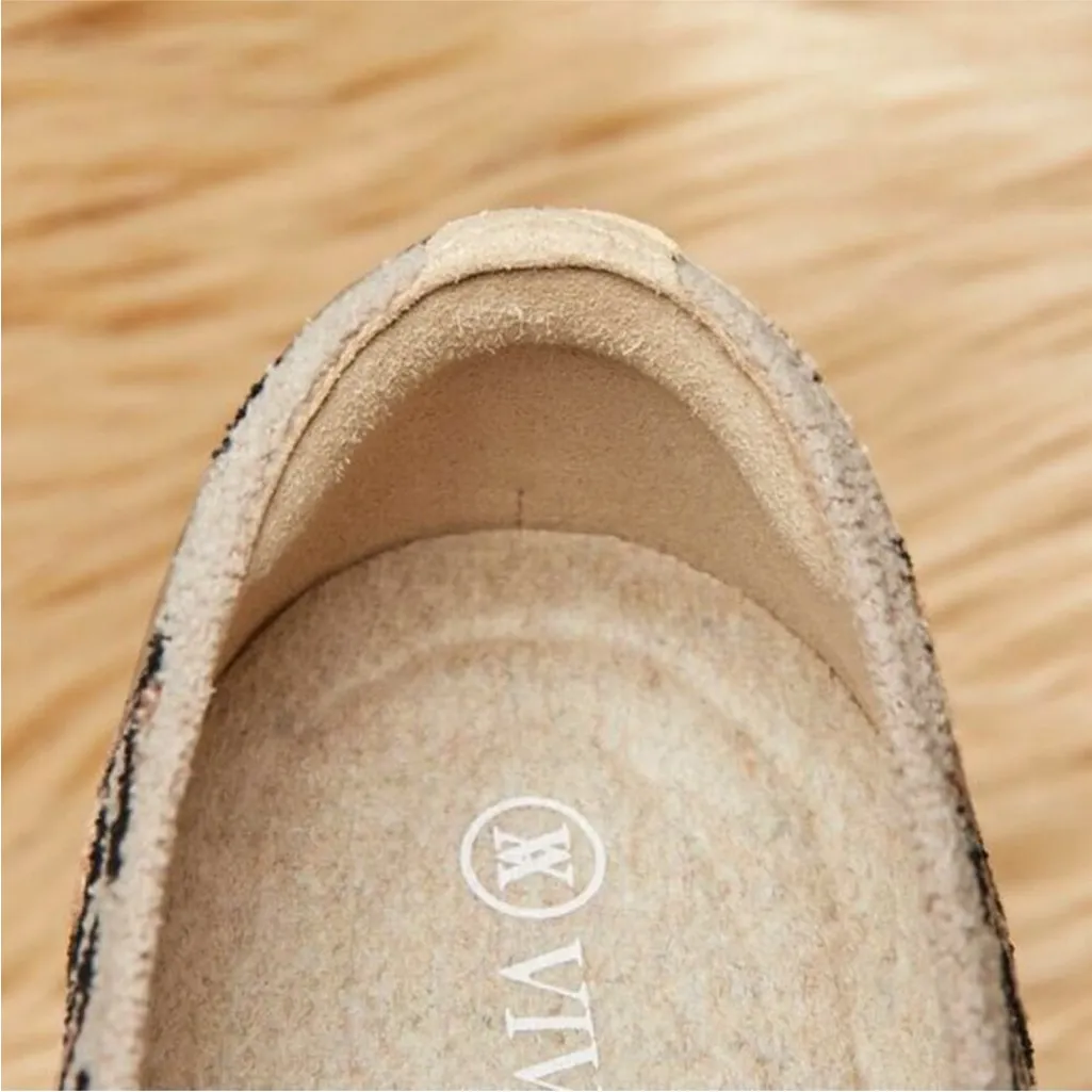 C Vivaia Terry Leopard Brown Camel Women Flat Loafers Size 5 (35 Euro) NWOB - Image 13