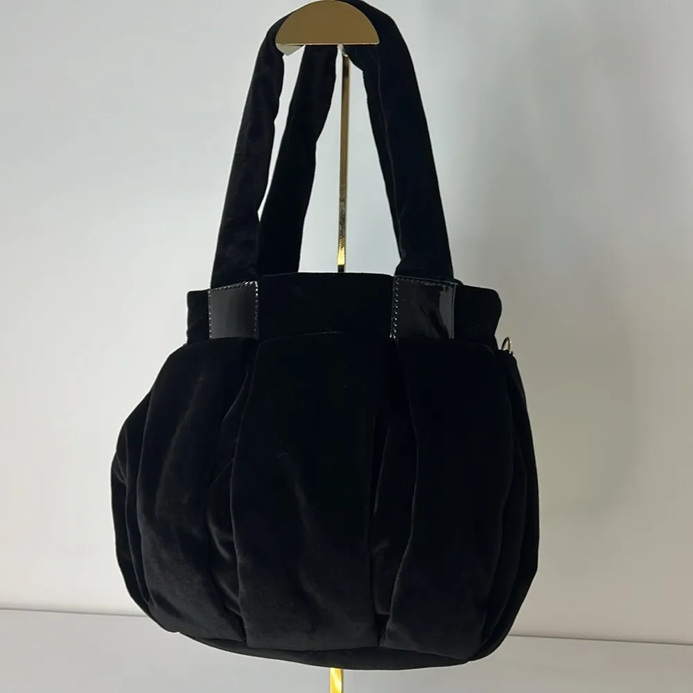 See by Chloe Black Velvet Handbag‎ with Butterfly Bag Charm / Coin Purse EUC - Image 4