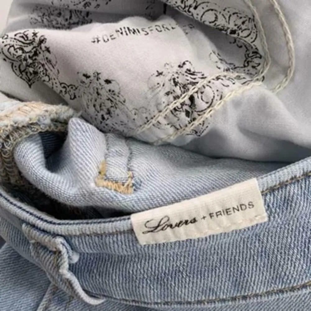 Lovers + Friends Mason High Rise Skinny Jeans Light Wash Raw Hem Size 30 - Image 8