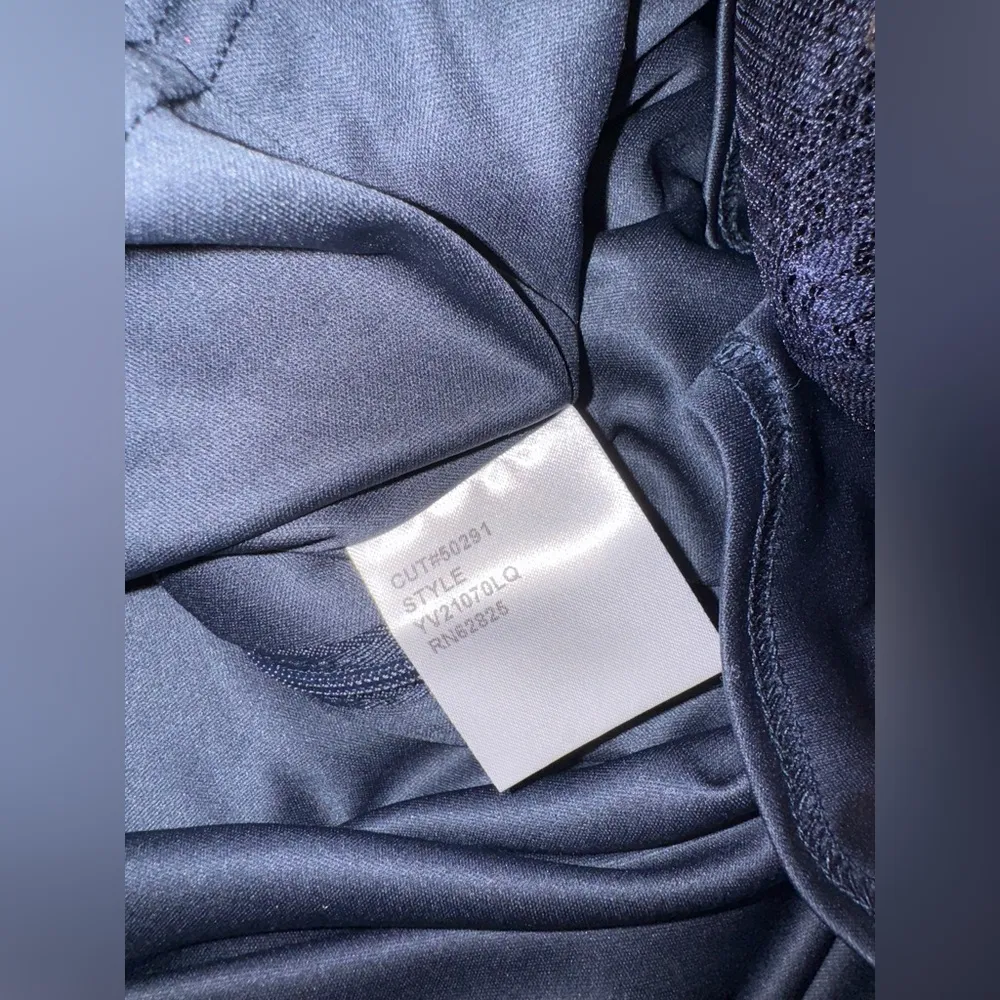 NWOT TADASHI SHOJI Nyssa Bishop Long Sleeve Navy not blue nude Gown Sz 18 - Image 8