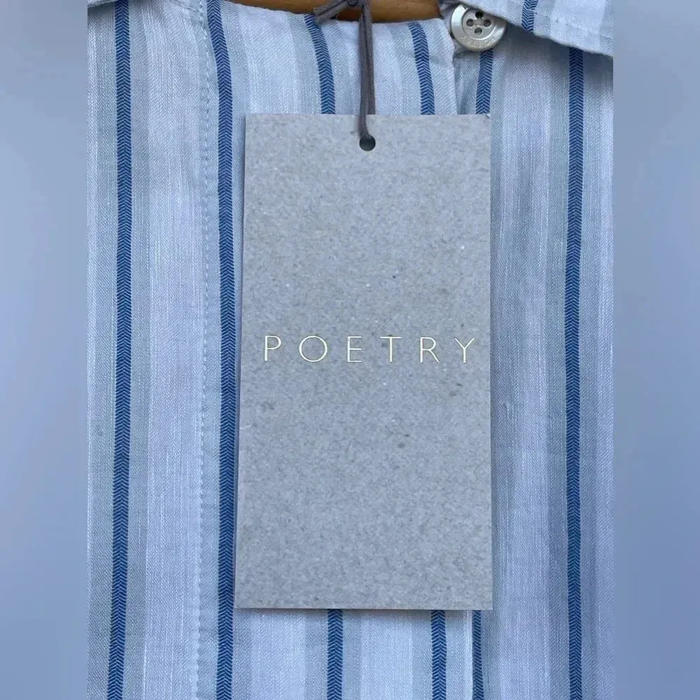 POETRY STRIPE BUTTON THROUGH SHIRT SIZE 8 - Image 5