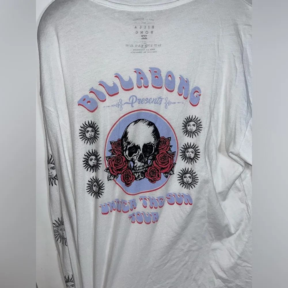 Billabong Under the Sun Tour Skull Roses Suns Long Sleeve Tshirt Size Medium - Image 2