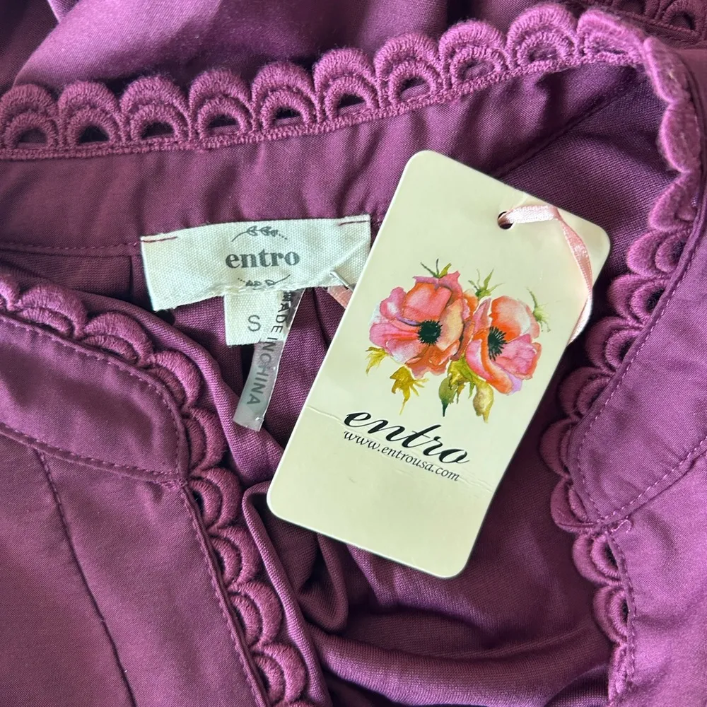 Entro Fire And Rain Plum Bishop Sleeve Mini Dress - Image 7