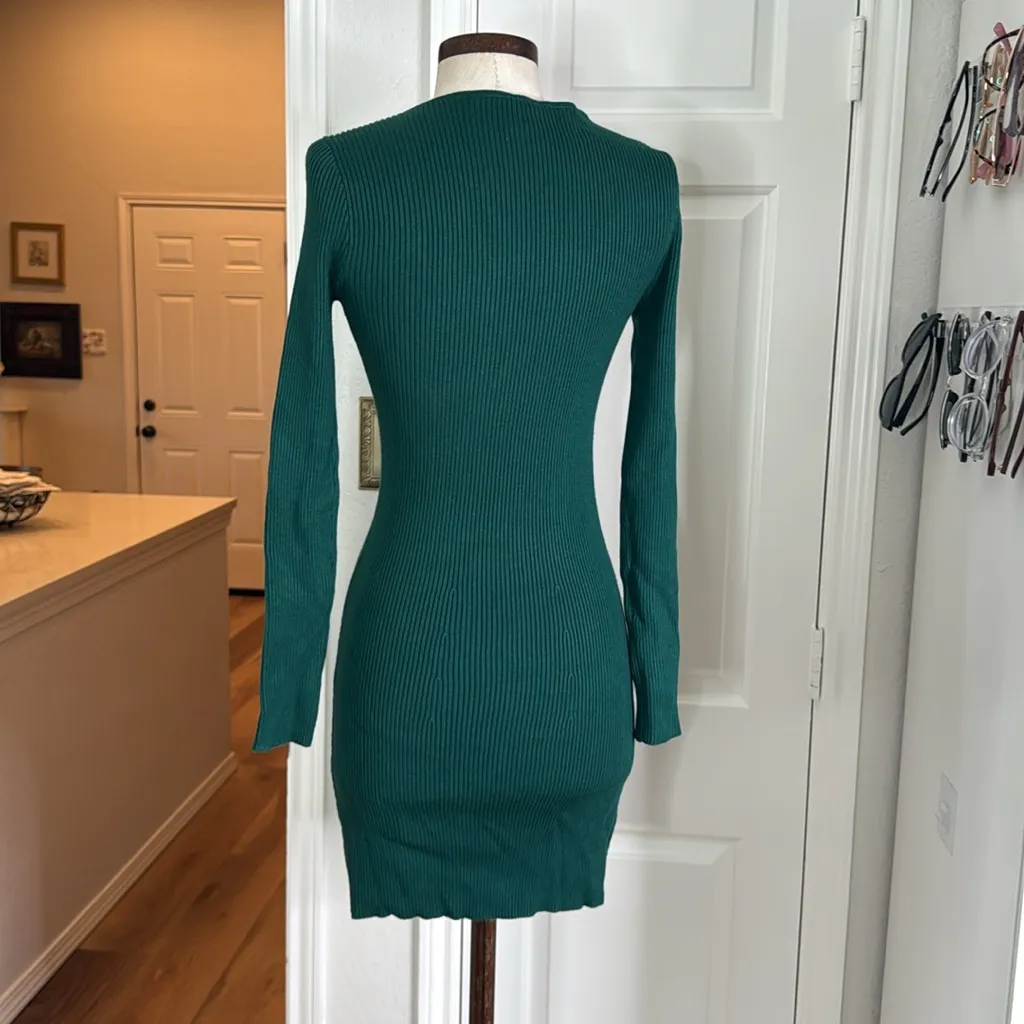 Abercrombie & Fitch ribbed sweetheart neck sweater dress - Image 9