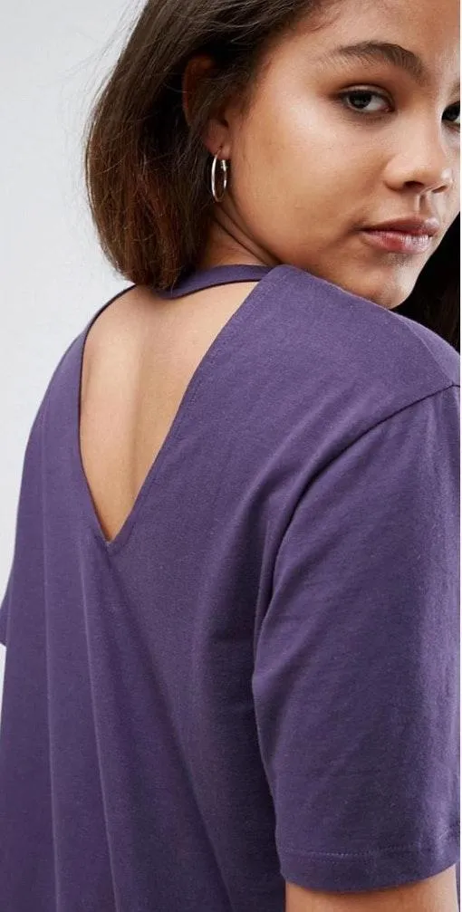 Purple Cut Out Back T-Shirt - Image 2