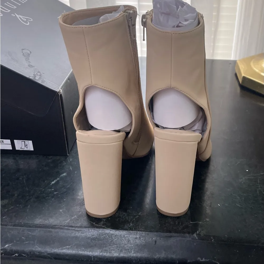 Windsor peep toe open back  ankle booties - Image 6