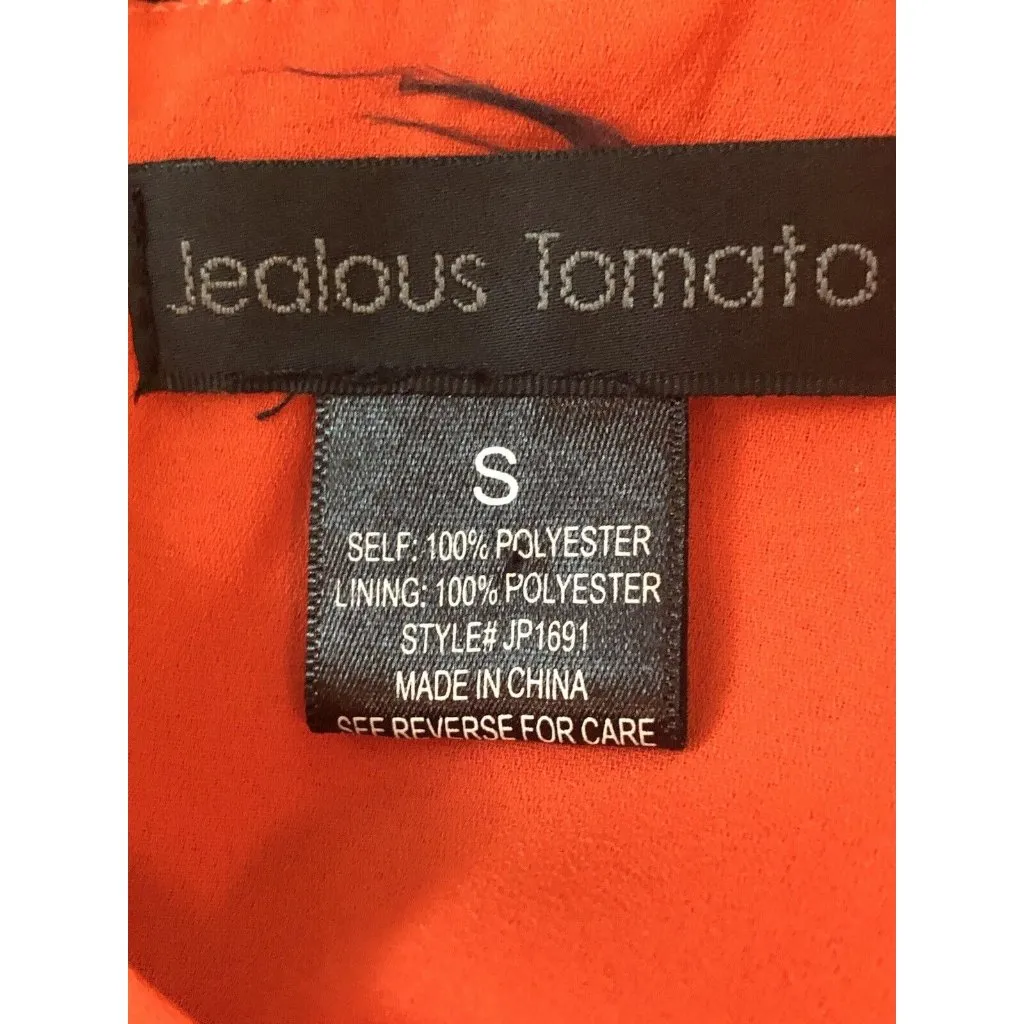 Jealous Tomato Romper~ Orange  ~ Size Sm ~  Slit Back ~ Very Cute! - Image 10